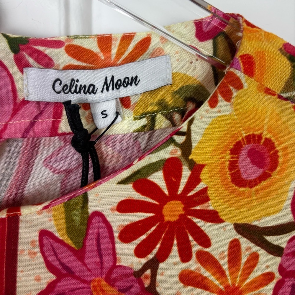 CELINA MOON Bell Sleeve Boho Tunic Mini Dress Size Small - Picture 6 of 11
